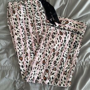 Victorias Secret Leopard Print Lounge pant with Pink Stripes